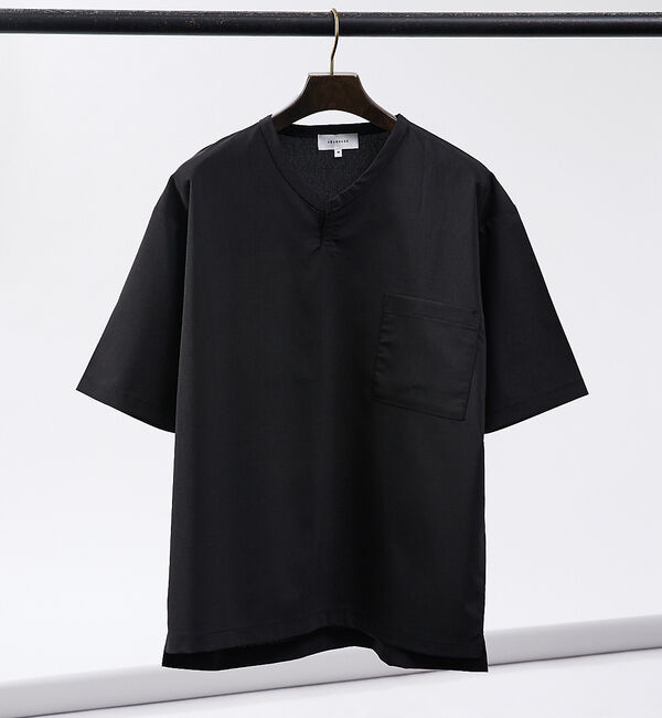 ABAHOUSE「【ストレッチドライ】キーネック 半袖Tシャツ / スキッパーシャツ」|Tシャツ・カットソー|