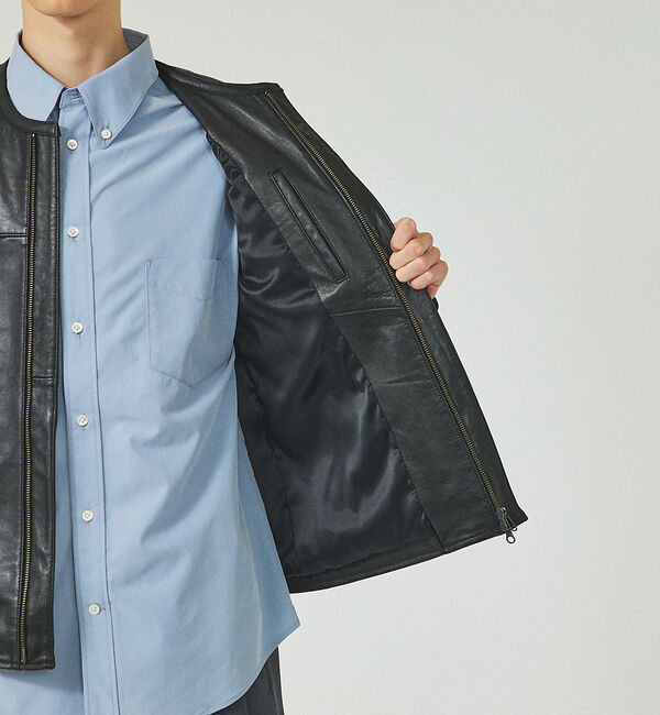 ABAHOUSE「【ナロウカラー】ラムレザー ブルゾン / シングルライダース」|その他|