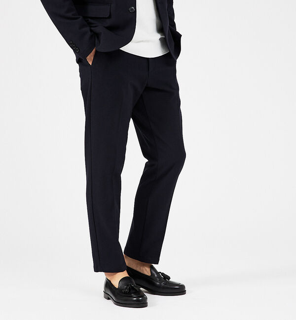 ABAHOUSE「【セットアップ対応】カシミヤタッチ ピーチ起毛 ストレッチ スラックスパンツ」|スラックス|ネイビー