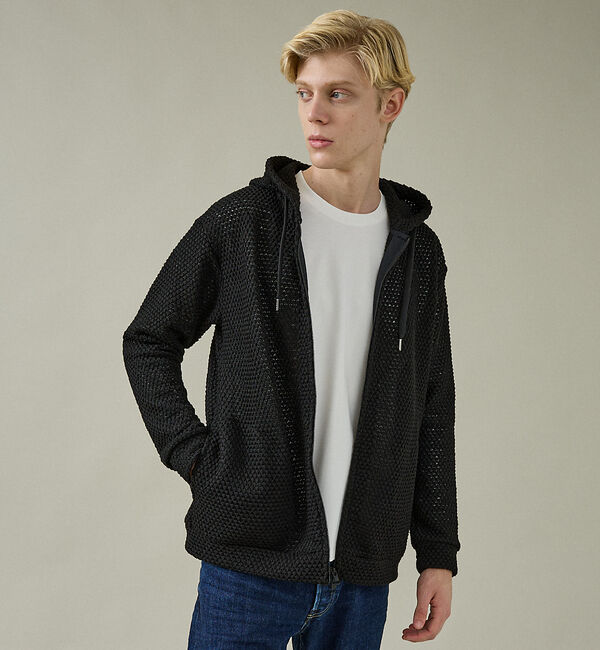 ABAHOUSE「シェルニット ダブルジップパーカー」|パーカー|