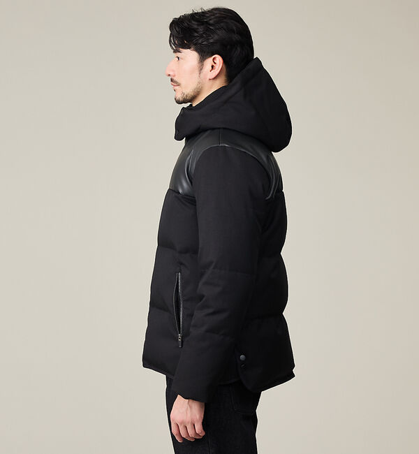 ABAHOUSE「【700FP】レザーライクコンビ ダウンジャケット」|ダウン|