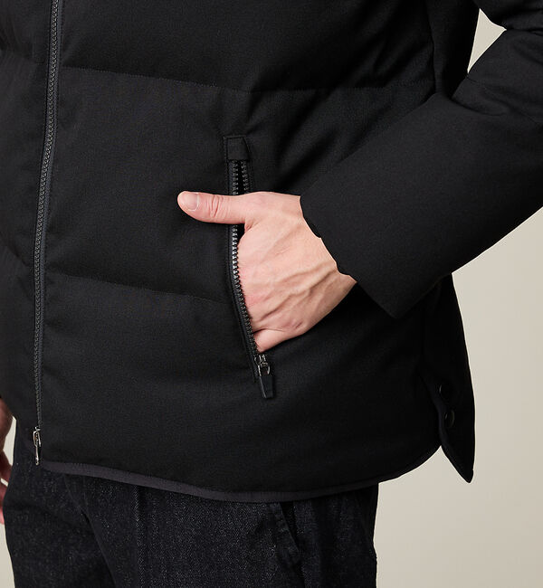 ABAHOUSE「【700FP】レザーライクコンビ ダウンジャケット」|ダウン|