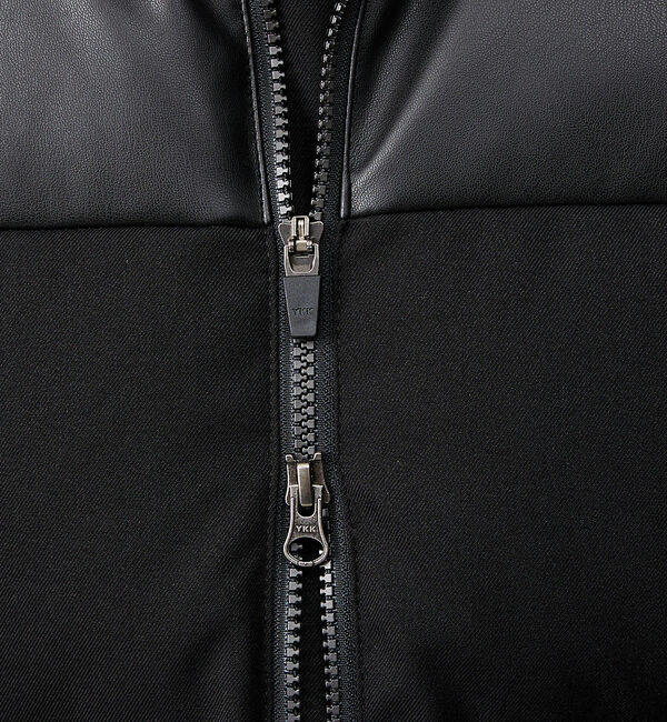 ABAHOUSE「【700FP】レザーライクコンビ ダウンジャケット」|ダウン|