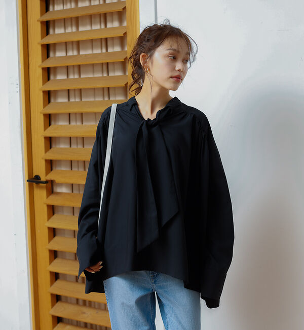 Rouge vif「前後 ２WAYギャザーボウタイブラウス」|シャツ・ブラウス|