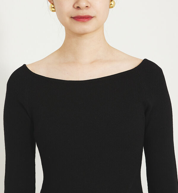 Rouge vif「スリーブフレアニット&times;布帛コンビワンピース」|ワンピース|