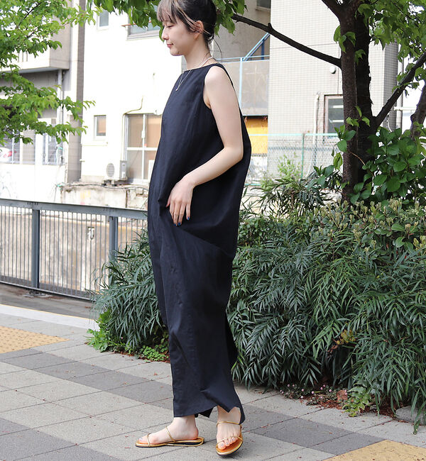 Rouge vif「麻混ノースリーブタックワンピース」|ワンピース|
