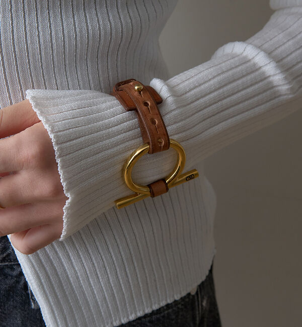 Rouge vif「【CXC/シーエックスシー】ゴールドオーバル レザーブレス」|ブレスレット・バングル|