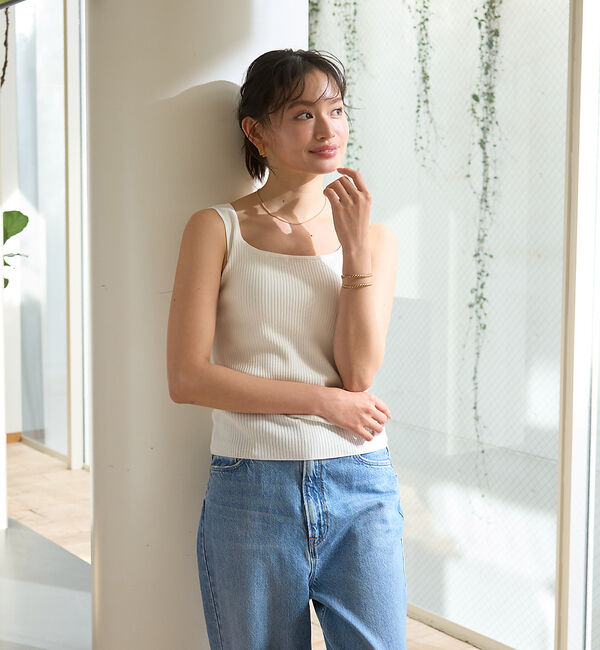 Rouge vif「スクエアネックリブタンクトップ」|ニット・セーター|