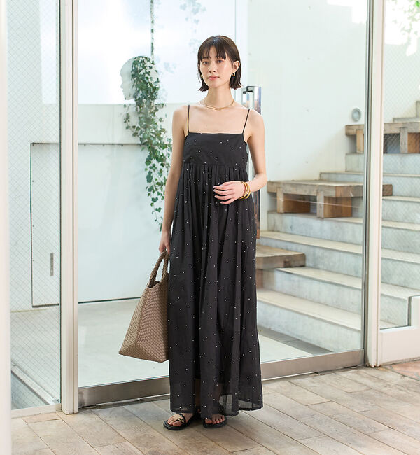 Rouge vif「シルバードット刺繍ワンピース」|ワンピース|