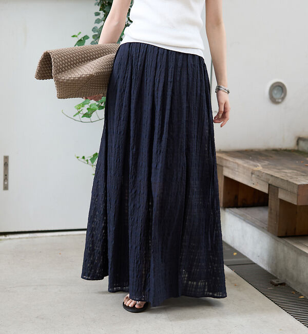 Rouge vif「ボリュームギャザーサイドスリットロングスカート」|スカート|