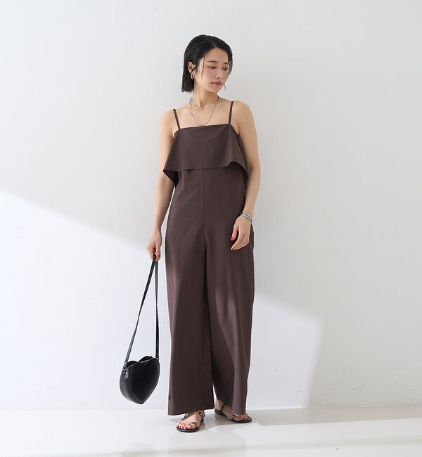 Rouge vif「フレアストレートワイドサロペット」|オールインワン|