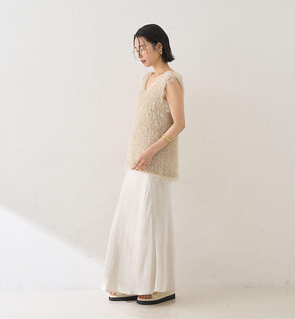 Rouge vif「コンビフェザーニットベスト」|ニット・セーター|