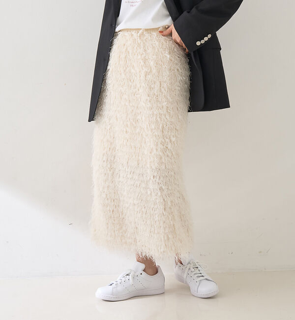 Rouge vif「フリンジフェザーサイドスリットスカート」|スカート|