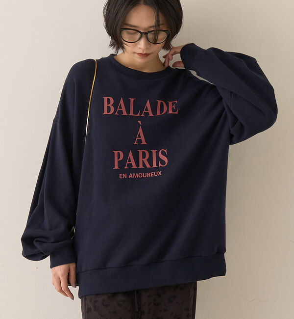 Rouge vif「裏毛ロゴタックスリーブスウェット」|スウェット・ジャージ|ネイビー