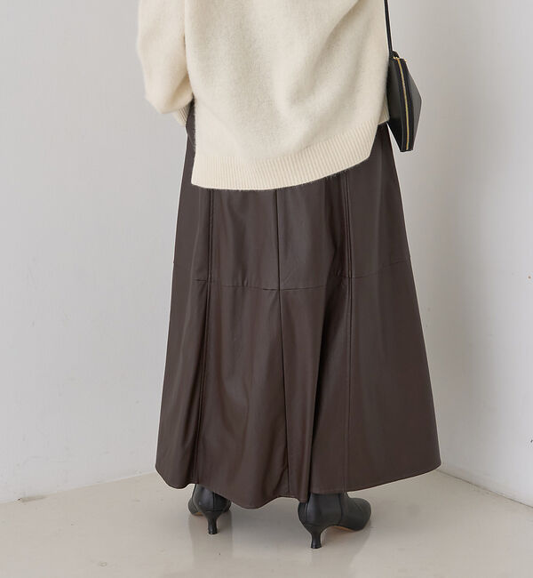 Rouge vif「フェイクレザーフレアスカート」|スカート|