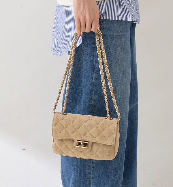 Rouge vif「【新色登場】【AULENTTI/オウレンティ】チェーンスエードミニショルダー」|ショルダー・メッセンジャー|