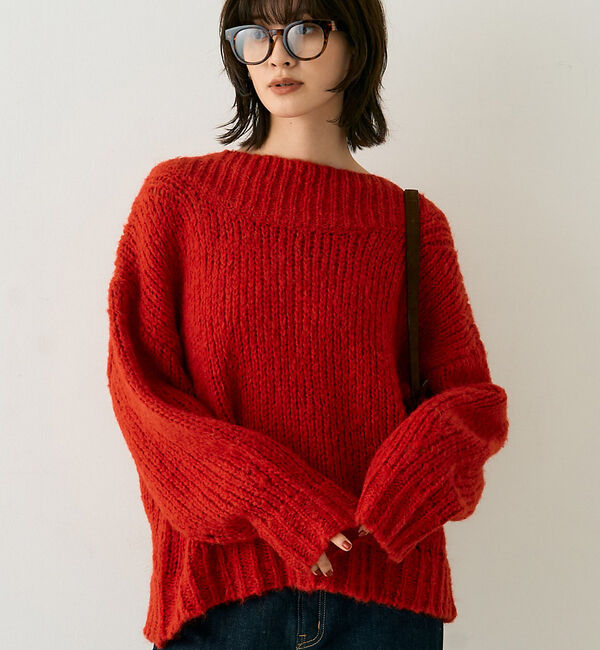 Rouge vif「ロービングニットプルオーバー」|ニット・セーター|レッド