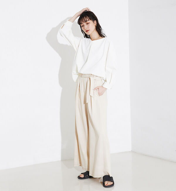 qualite「2WAYストレッチタックブラウス」|シャツ・ブラウス|