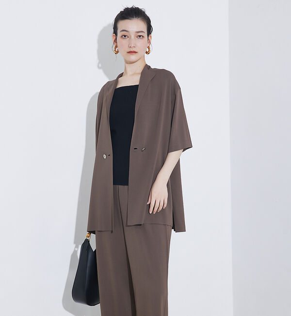 qualite「【セットアップ対応】接触冷感/レーヨンナイロンニットジャケット」|その他|