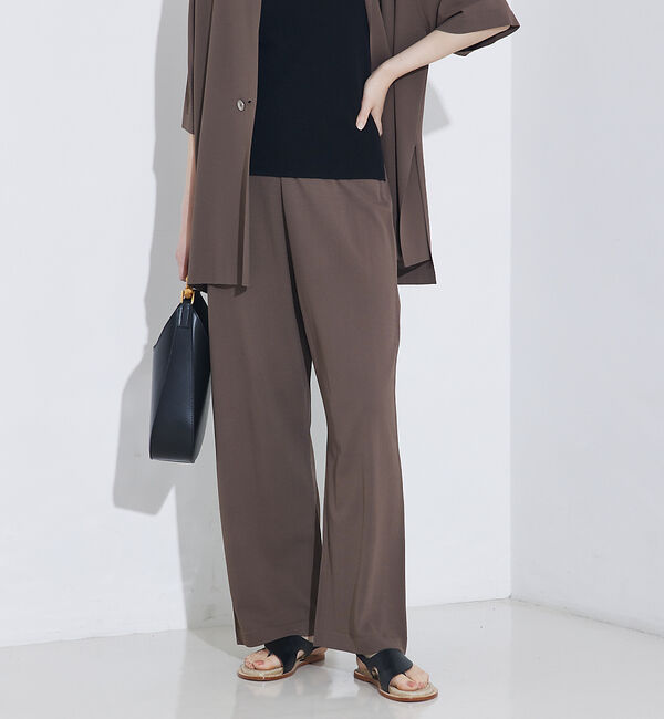 qualite「【セットアップ対応】接触冷感/レーヨンストレッチニットパンツ」|その他|ブラウン