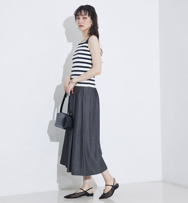 qualite「【セットアップ対応】接触冷感/レーヨンストレッチニットノースリーブ」|キャミソール|