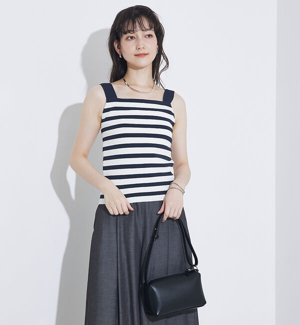 qualite「【セットアップ対応】接触冷感/レーヨンストレッチニットノースリーブ」|キャミソール|