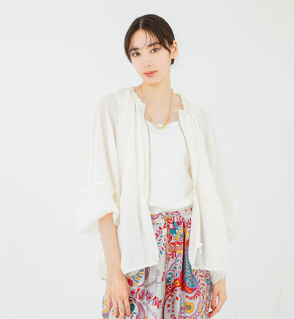 qualite「ラウンドスリーブギャザーブルゾン」|ブルゾン・スタジャン|