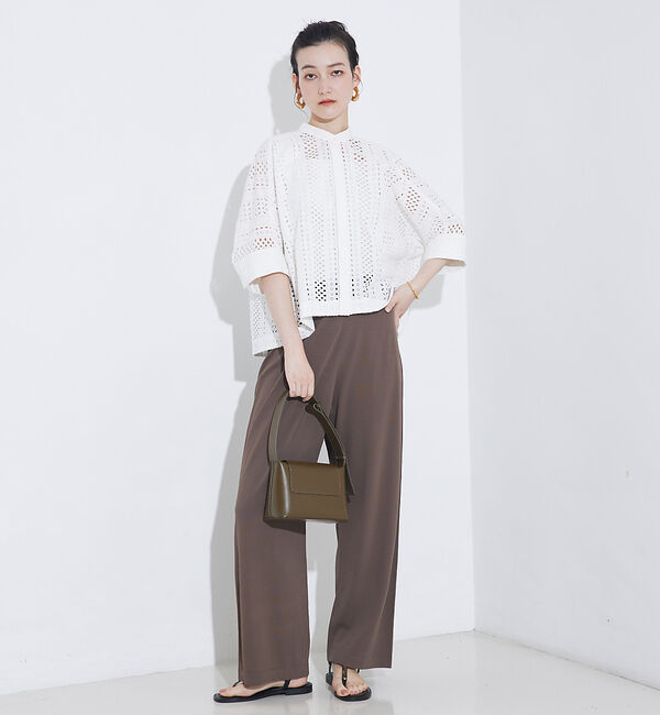 qualite「レースハーフスリーブシャツ」|シャツ・ブラウス|