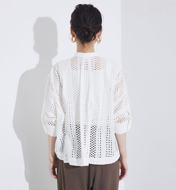 qualite「レースハーフスリーブシャツ」|シャツ・ブラウス|