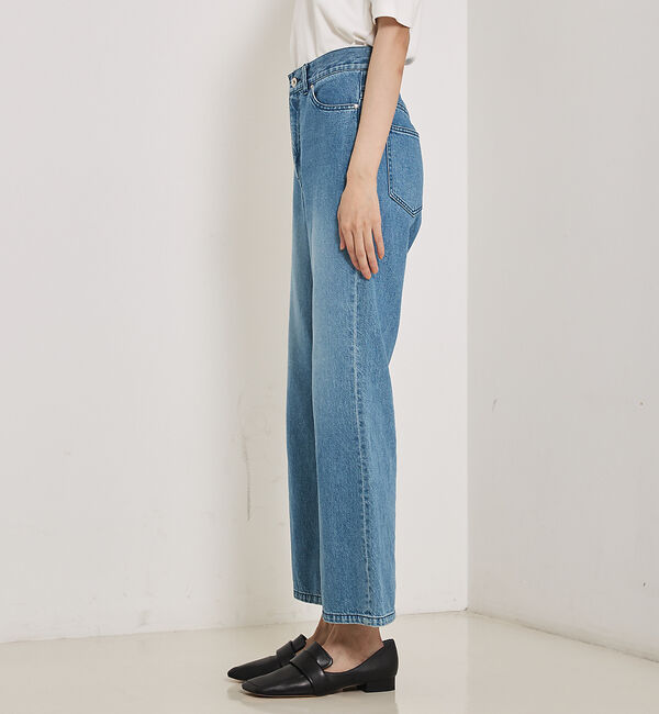 qualite「【e&times;qualite】フレアークロップドデニム」|デニム|