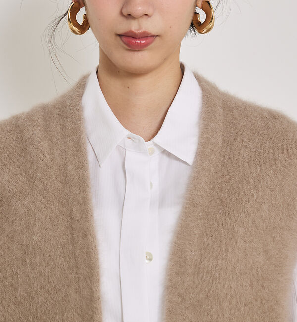 qualite「【大人気ジレが今季verに！】フォックスカシミアロングジレ」|ニット・セーター|