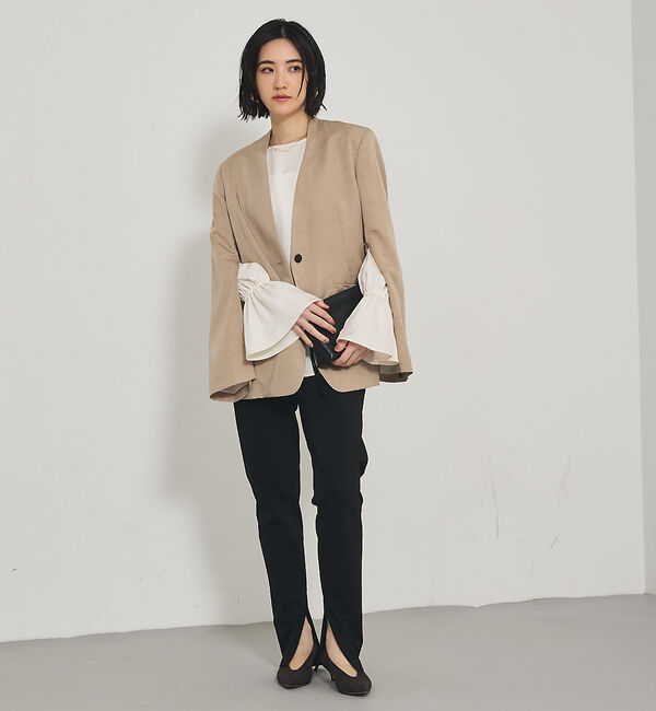 qualite「ご好評につきブラック再入荷！【細見えパンツ】トリコットスリムパンツ」|その他|