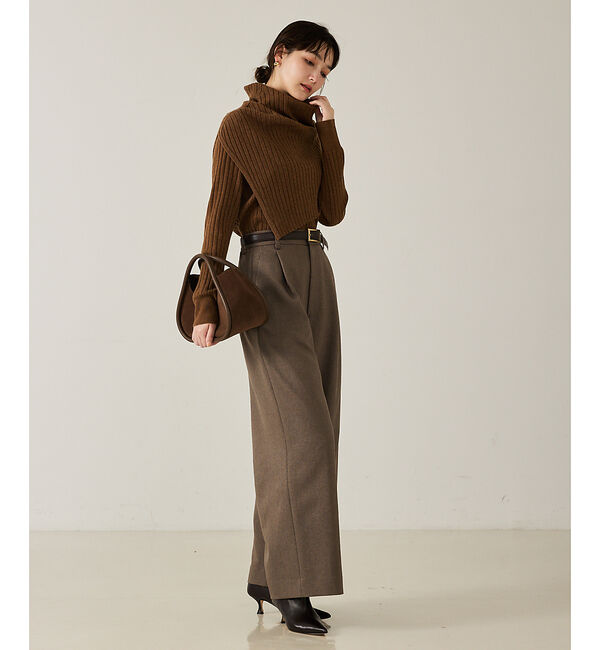 qualite「【大人のワイドパンツ】ウーリッシュツイルパンツ」|その他|