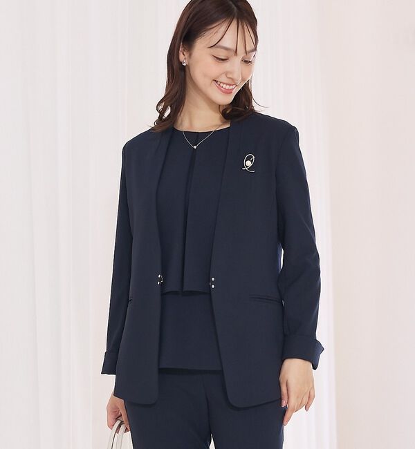 abahouse mavie「【エニデイカセット】ノーカラージャケット＆バックフレアパンツセットアップ」|スーツ|