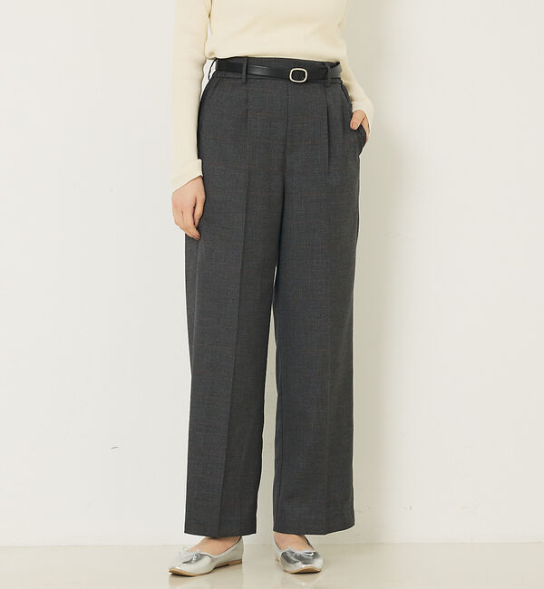 abahouse mavie「【セットアップ対応】グレンチェックセミワイドパンツ」|その他|