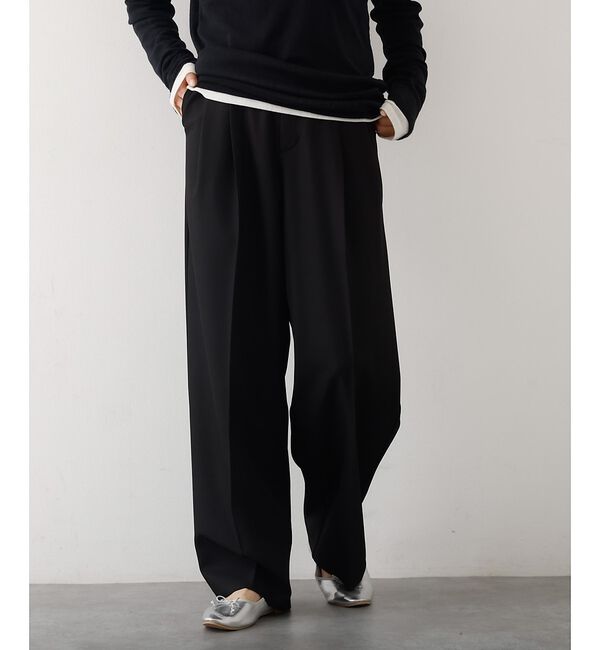 abahouse mavie「【後ろウエストゴム】タックワイドスラックス　m_01/シーズンレス/メンズライク」|その他|