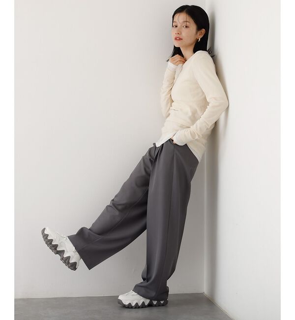 abahouse mavie「【後ろウエストゴム】タックワイドスラックス　m_01/シーズンレス/メンズライク」|その他|