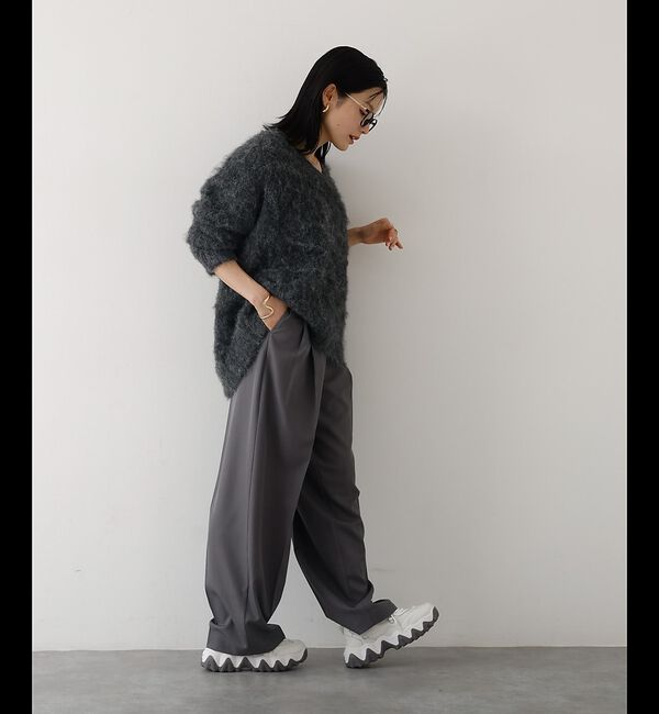 abahouse mavie「【後ろウエストゴム】タックワイドスラックス　m_01/シーズンレス/メンズライク」|その他|