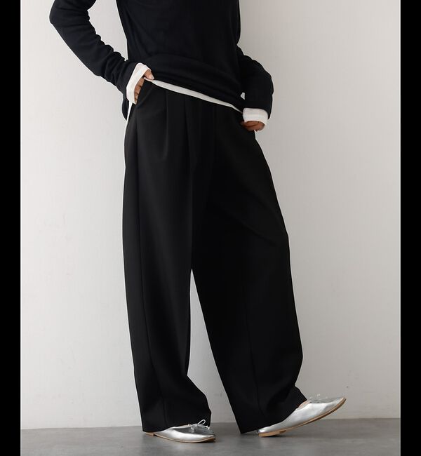 abahouse mavie「【後ろウエストゴム】タックワイドスラックス　m_01/シーズンレス/メンズライク」|その他|