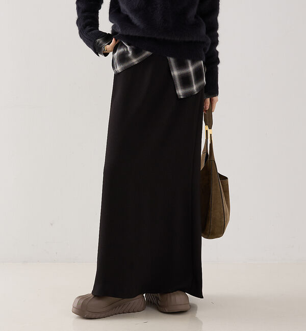 The Store by C' 「【COCUCA】ライトダブルサテンスカート」|スカート|ブラック