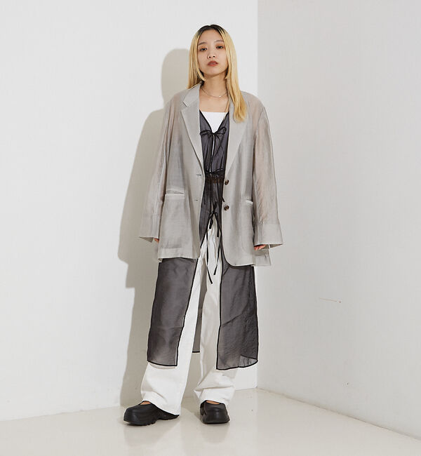 NOMINE「タック ボリューム デニムパンツ」|デニム|