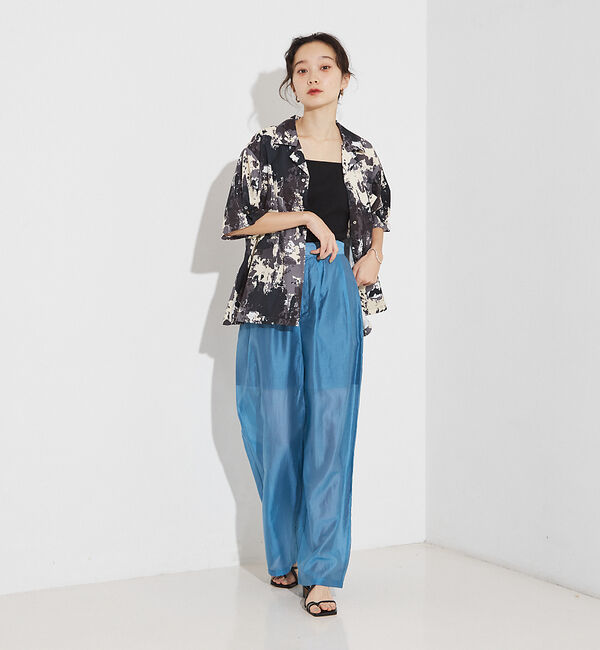 NOMINE「【セットアップ着用可】スプラッシュプリント 開襟 シャツ」|シャツ・ブラウス|