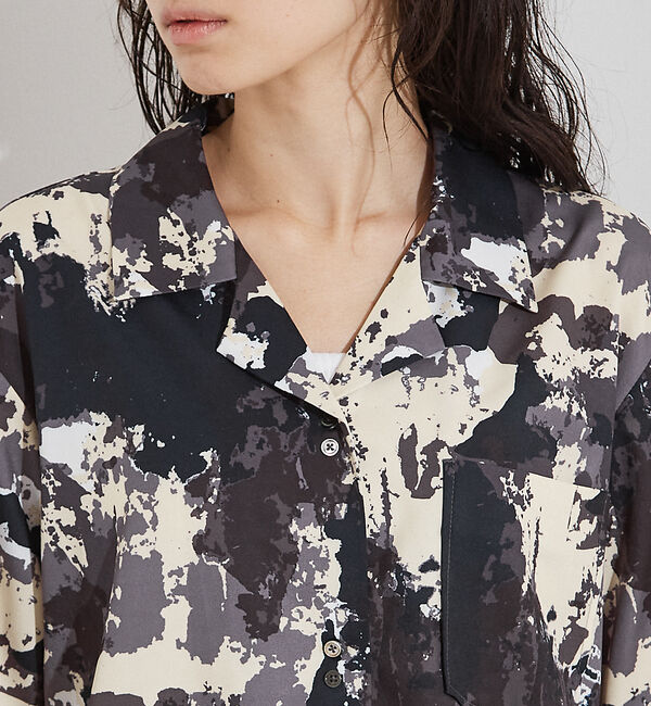 NOMINE「【セットアップ着用可】スプラッシュプリント 開襟 シャツ」|シャツ・ブラウス|