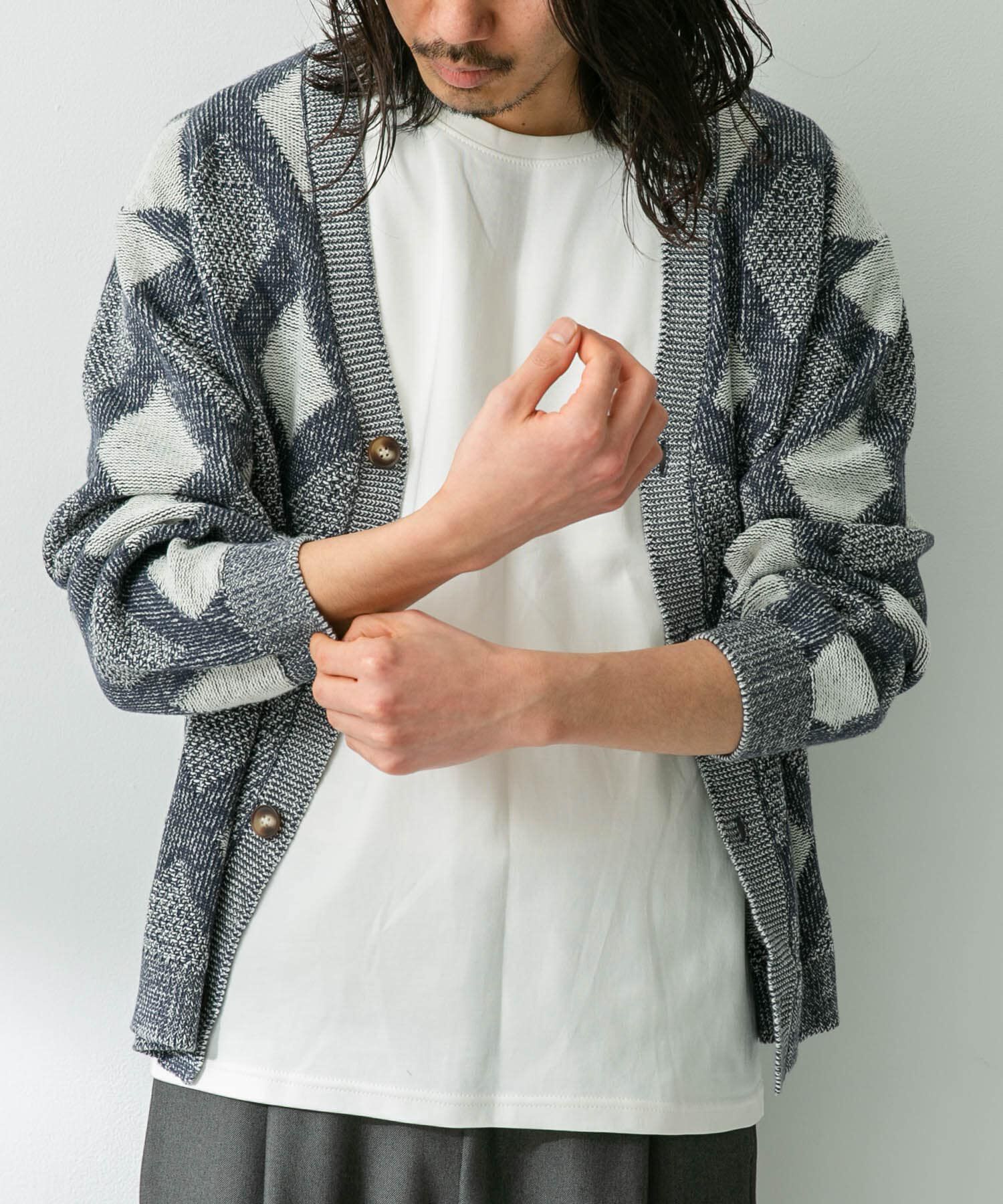 Sonny Label 「ジャガードVネックニットカーディガン」|カーディガン|