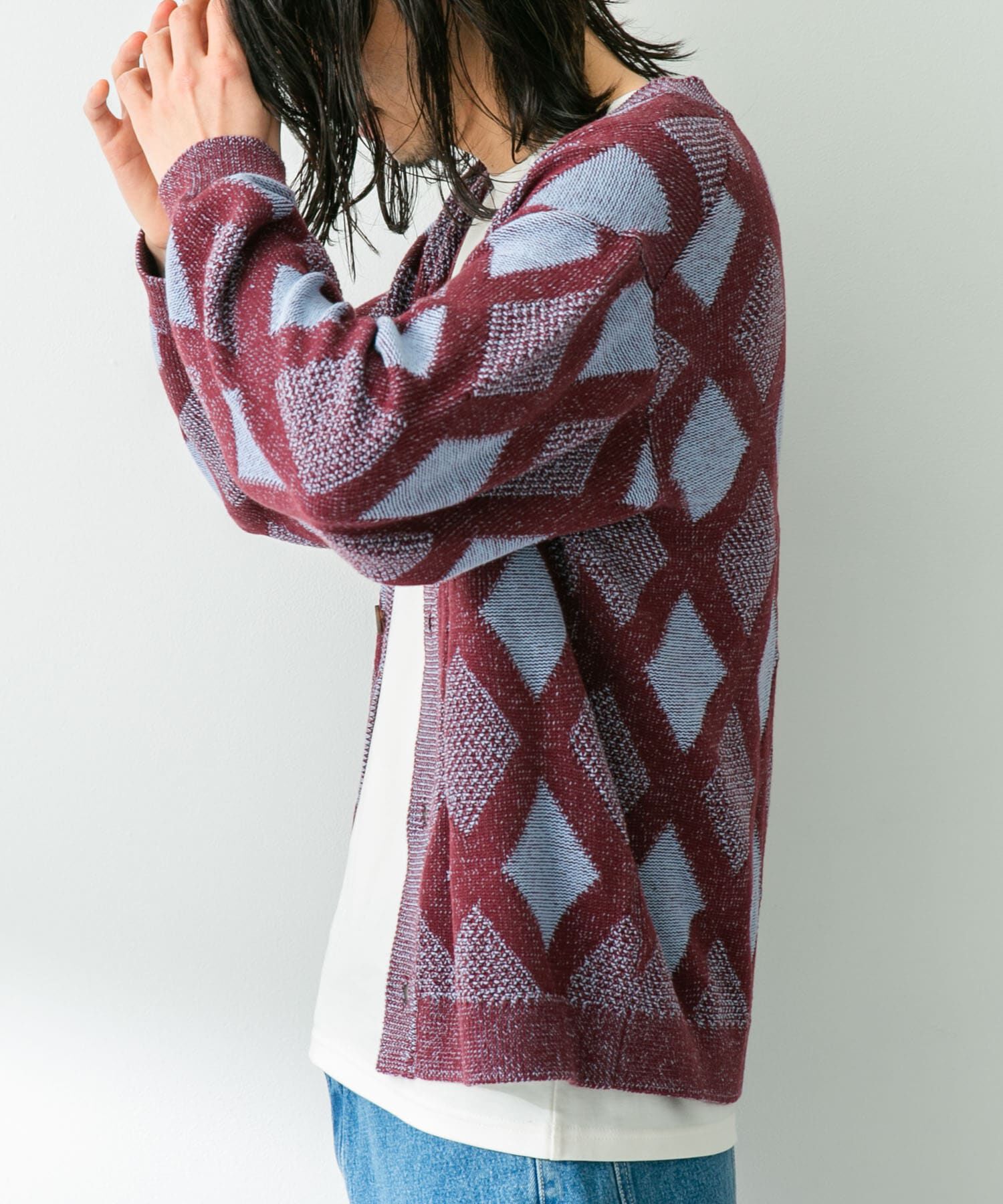 Sonny Label 「ジャガードVネックニットカーディガン」|カーディガン|