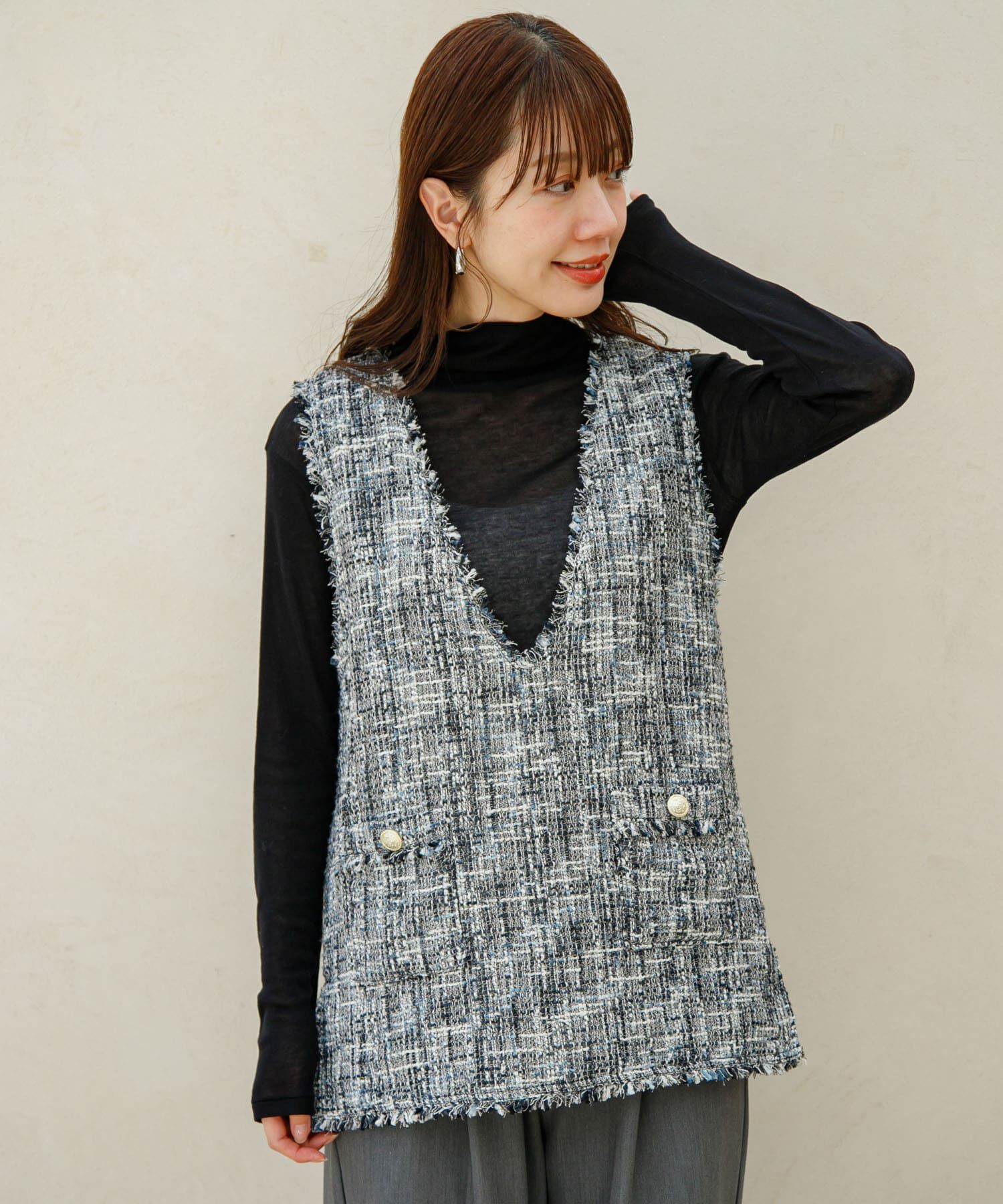 Sonny Label 「『WEB/一部店舗限定』ツイードVネックベスト」|ベスト・ジレ|