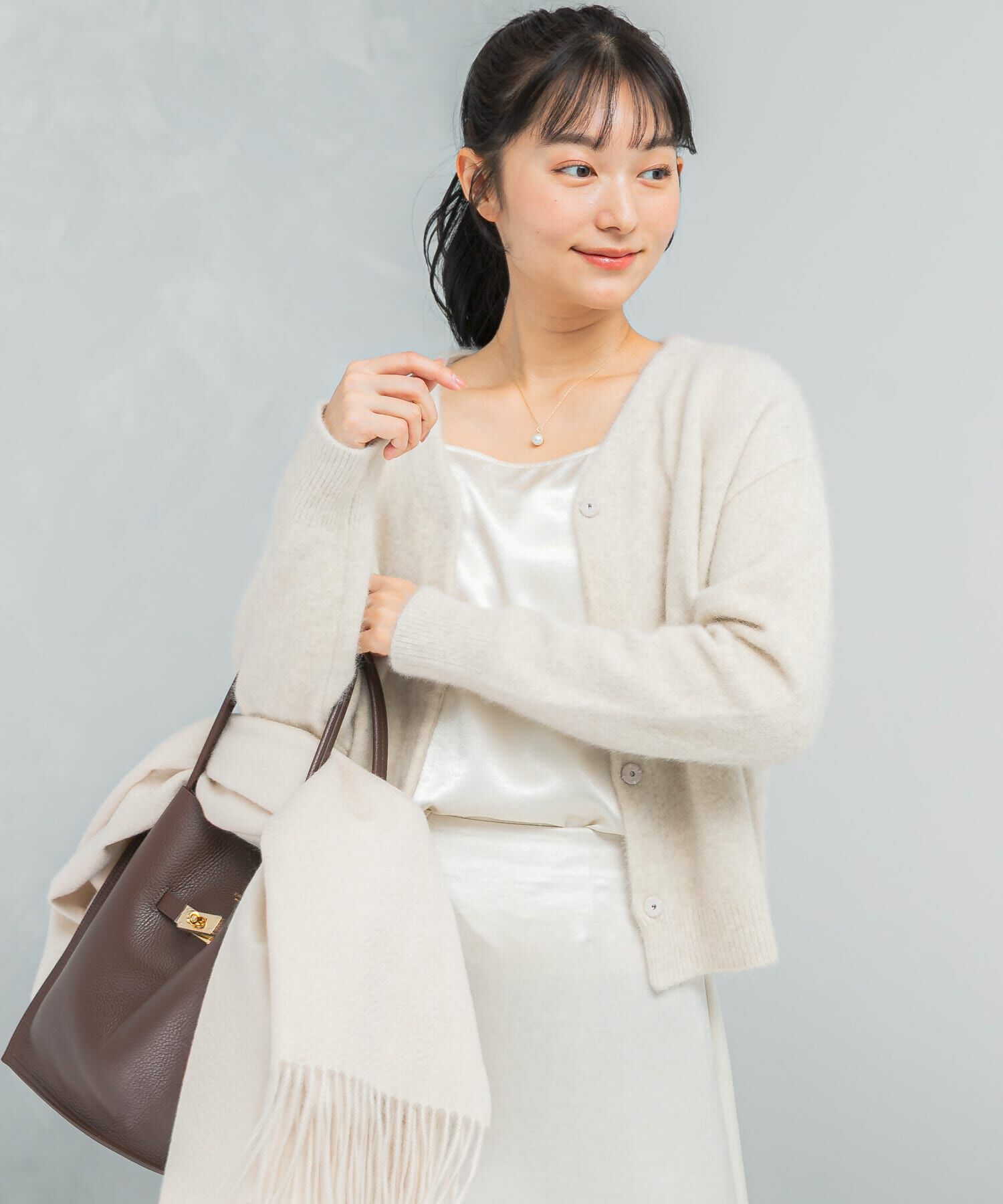 URBAN RESEARCH ROSSO「エアリーニット2WAYカーディガン」|カーディガン|ホワイト系その他