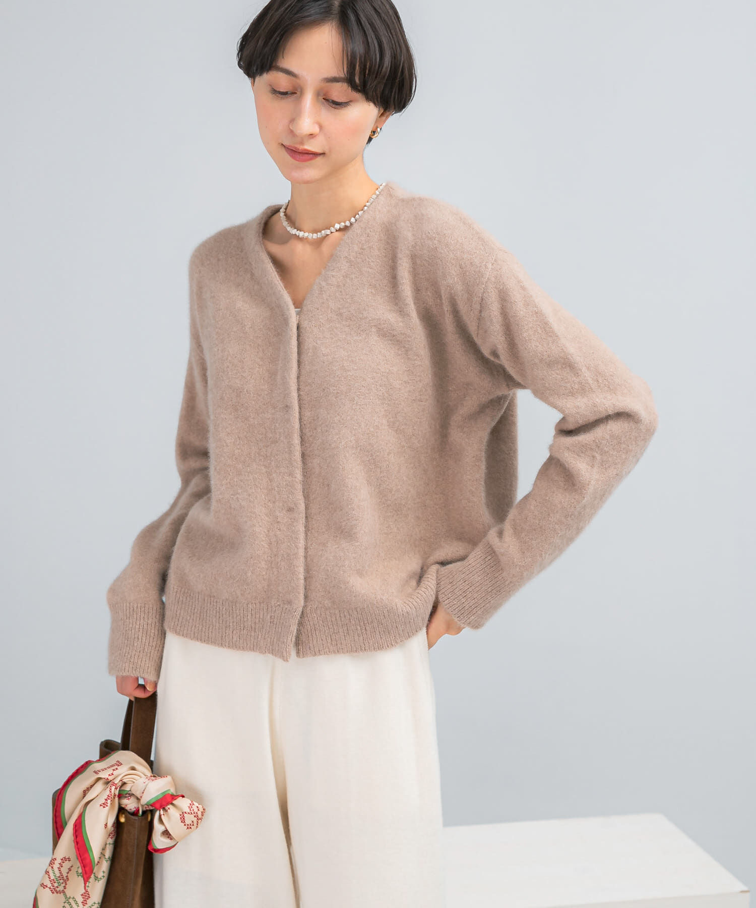 URBAN RESEARCH ROSSO「エアリーニット2WAYカーディガン」|カーディガン|ベージュ