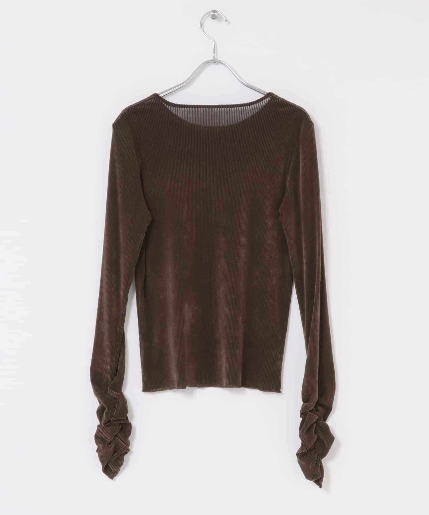  「シアーベロアシャーリングスリーブトップス」|Tシャツ・カットソー|