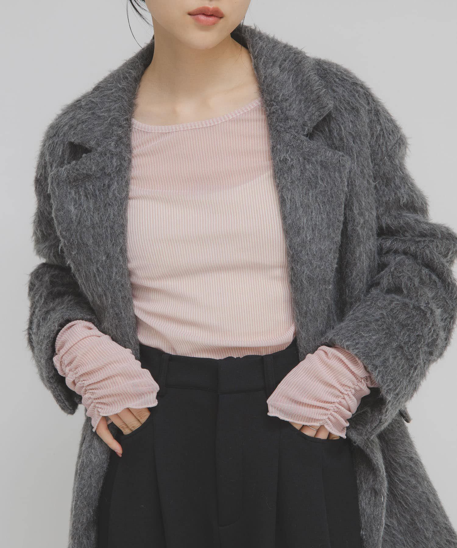  「シアーベロアシャーリングスリーブトップス」|Tシャツ・カットソー|ピンク